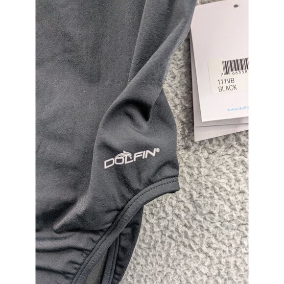 NWT Dolfin Women's size 26 Reliance Solid Black V-Back One Piece Style 111VB-790 - Picture 4 of 7